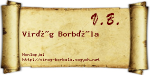 Virág Borbála névjegykártya